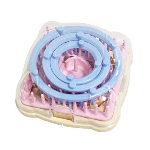 Premium Flower Knitting Weaver Loom Set with 6 Loom Sizes by Curtzy - Circular Knit Crochet Kit Looms Accessories for Wool Yarn Thread Fabric Flowers - Ideal for Socks Doilies Dress or Hat Projects