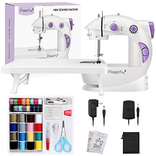 Magicfly Mini Sewing Machine for Beginner, Dual Speed Portable Sewing Machine Machine with Extension Table, Light, Sewing Kit for Household, Travel