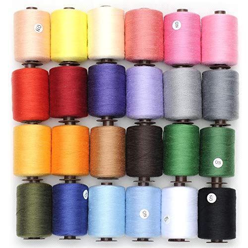 KEIMIX Polyester Sewing Threads 24 Colors 1000 Yards Each Spools Sewing kit for Hand & Machine Sewing