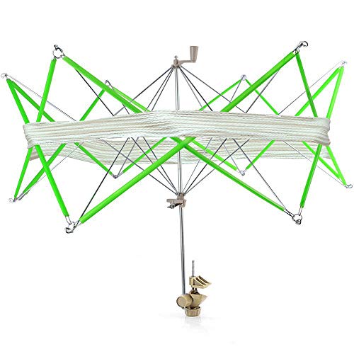 Windaze Umbrella Swift Yarn Winder, Hand Operated Yarn Ball Winder Spinner Roller for Wool Yarn Winding, Knitting Tool, String Winder Holder Hanks Skeins Line