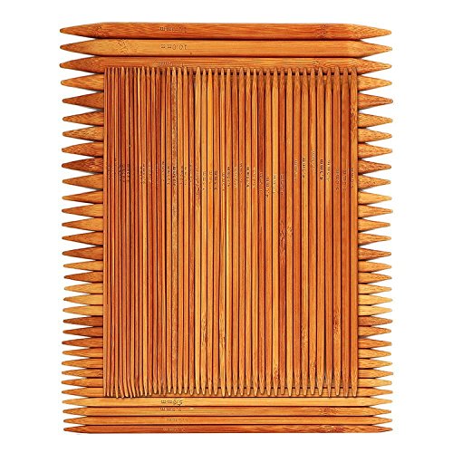 75 Pcs Double Pointed Knitting Needles Set, BetyBedy Carbonized Bamboo Knitting Needles, Perfect for Handmade Creative DIY - 8'' Length 15 Sizes (2.0mm -10.0mm) (5 Needles/Size)