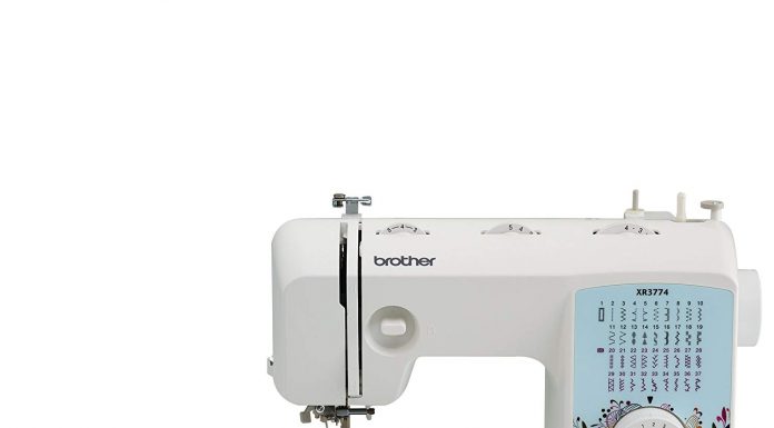 Brother XR3774 sewing machine side view